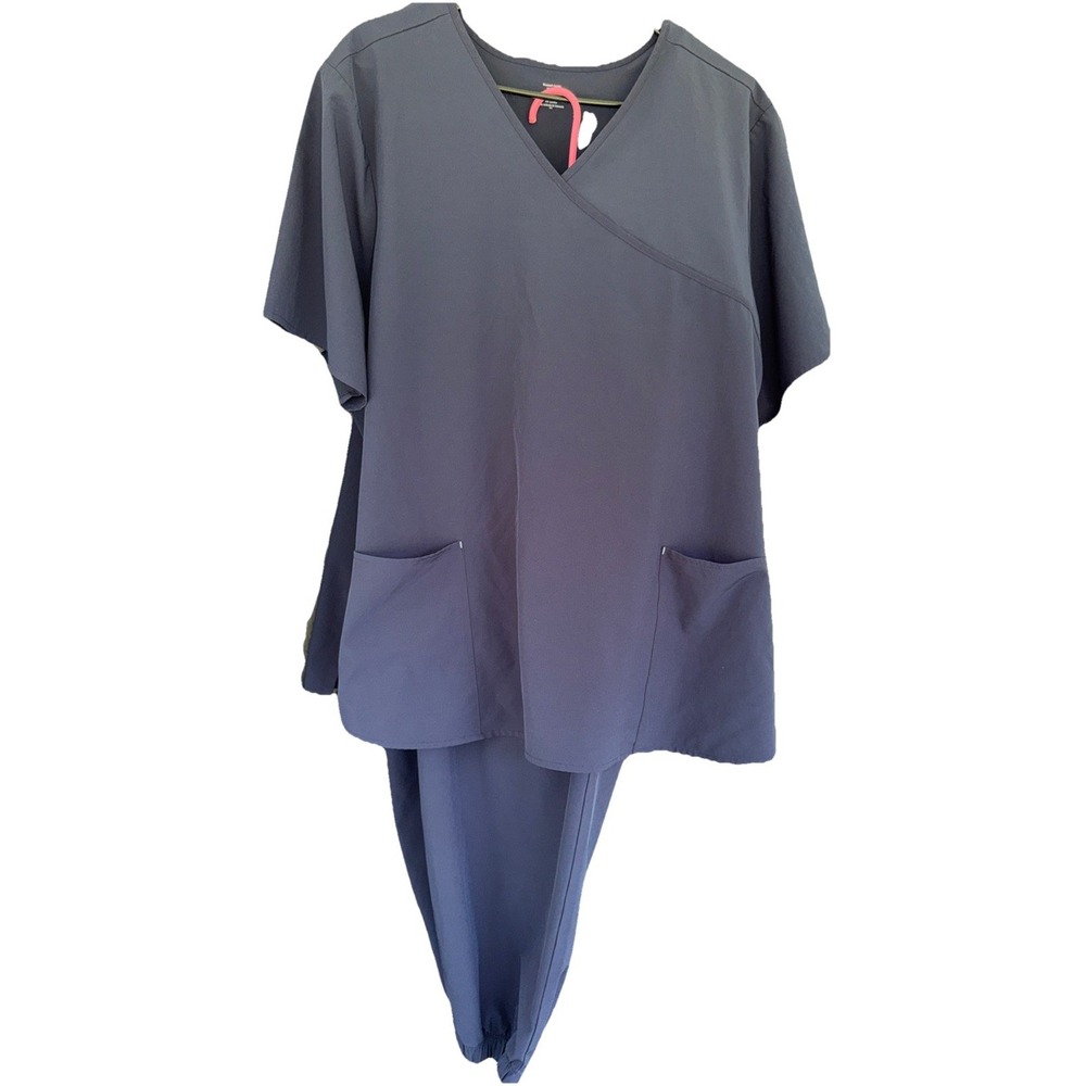Women's XXXL Navy Blue Scrub Set Drawstring Jogger Pants‎
